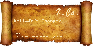 Kolimár Csongor névjegykártya
